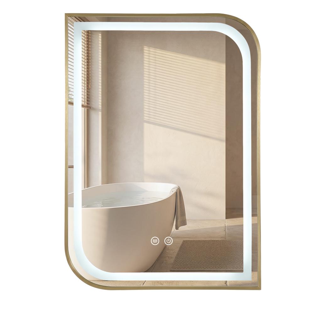 Огледало LED ZONE 70X50 BRUSH GOLD
