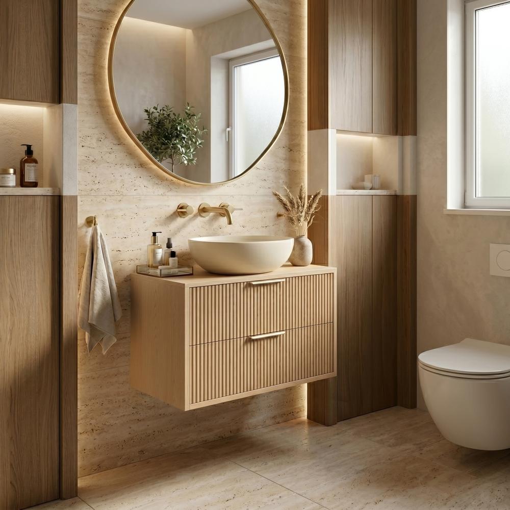 Bathroom vanity cabinet Rea Mono 60cm Beige