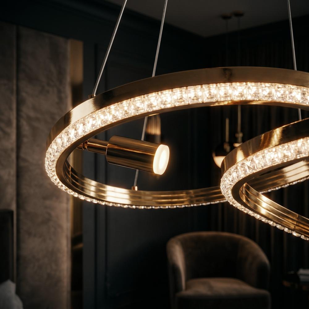 ПІДВІСНИЙ СТЕЛЬОВИЙ СВІТИЛЬНИК LED G158-CP GOLD