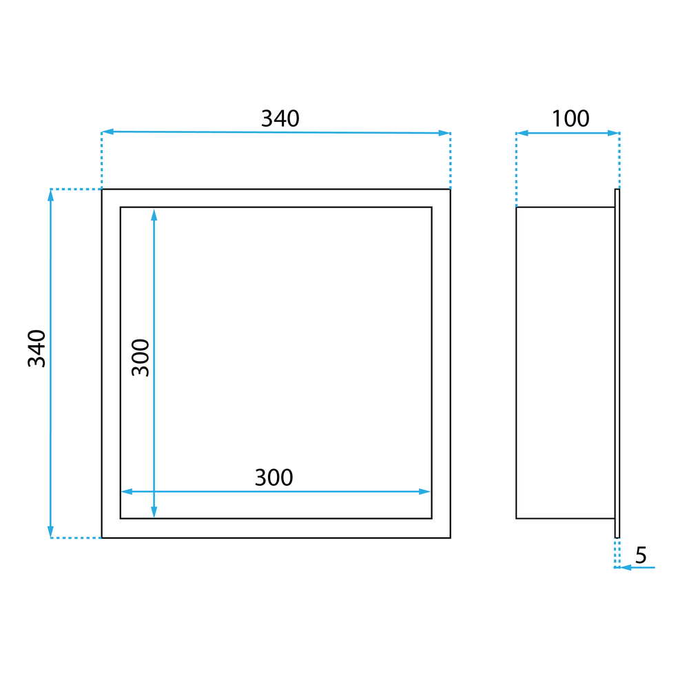 bathroom shelf 30x30 matte black