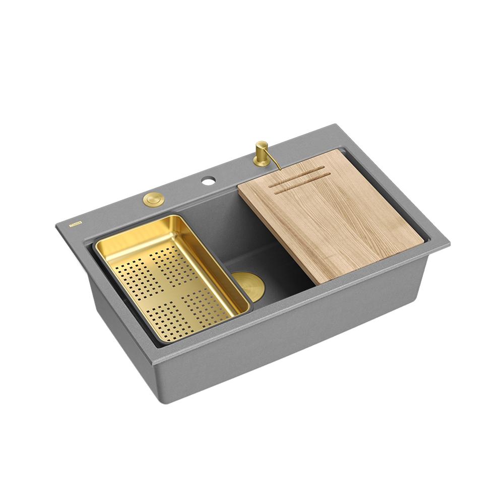 Granite sink MARC 110 WORKSTATION Grey Metallic