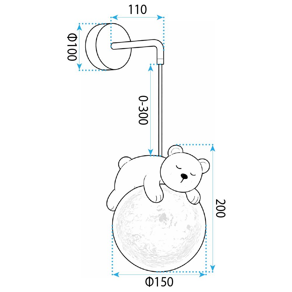 LAMPA ŚCIENNA KINKIET WHITE BEAR G161-1W