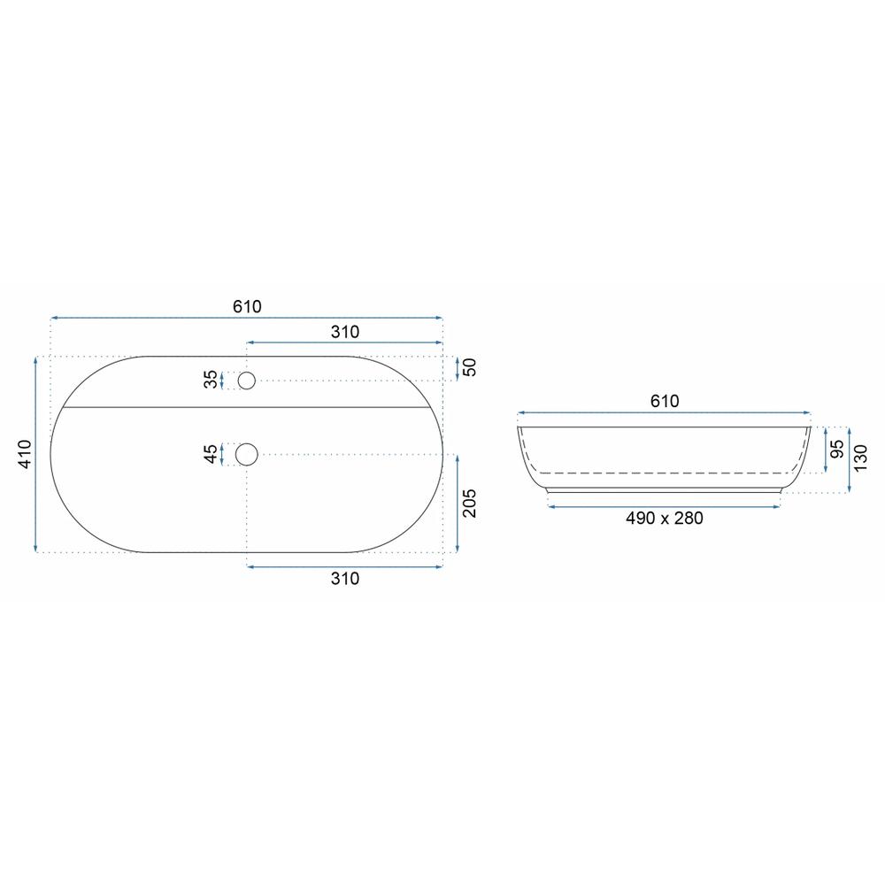 Умивалник за плот REA Aura 61 Marmo Shiny