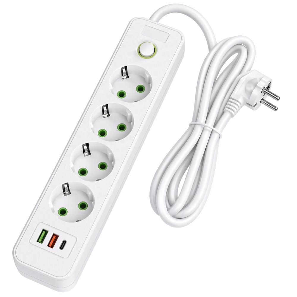 Listwa zasilająca Przedłużacz 4 gniazda + 2x USB-A + USB-C JNH021-4A Biały