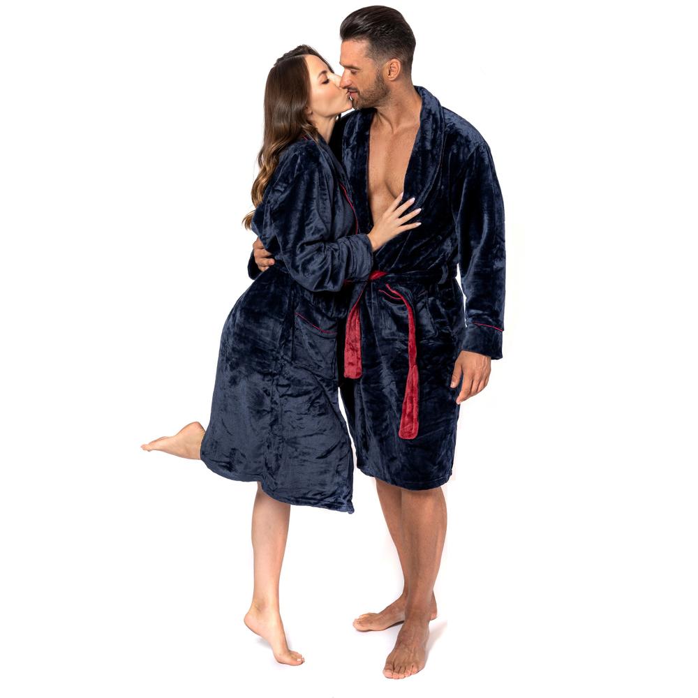 Bathrobe Roger Women Navy Red M