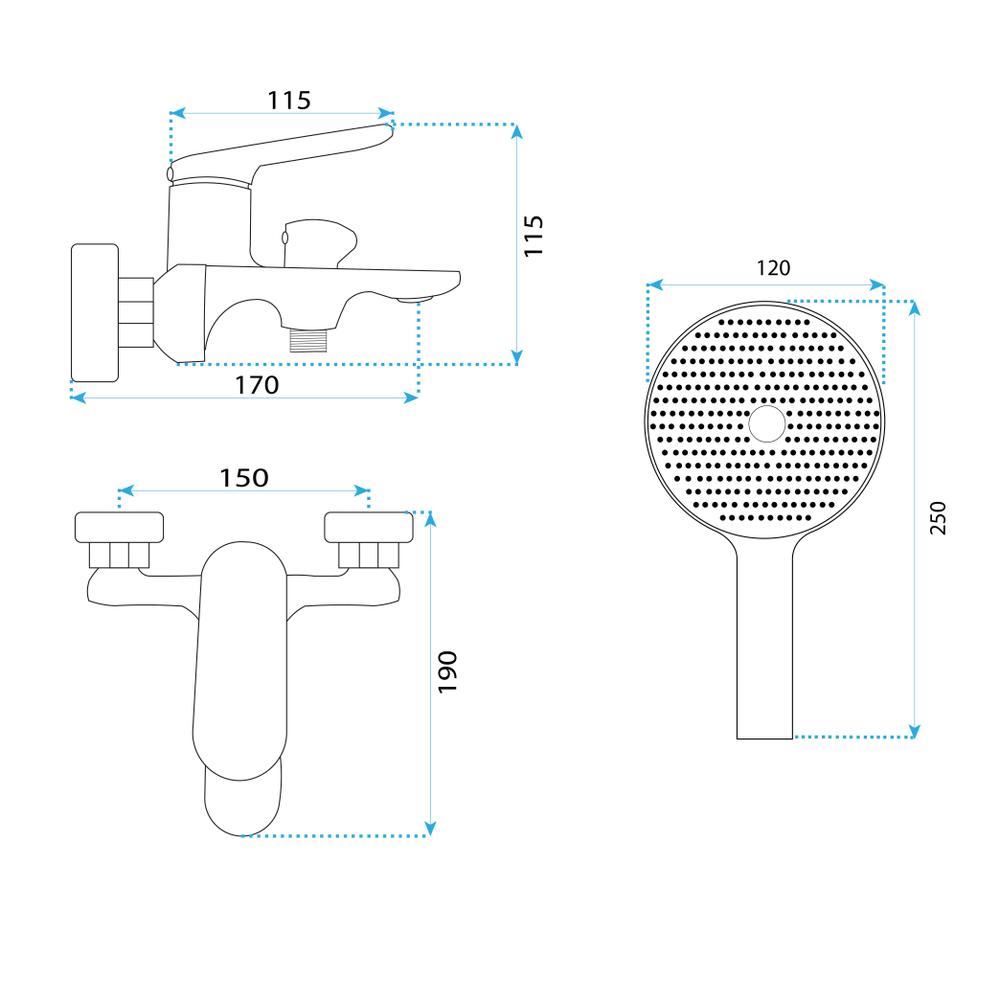 Vanová baterie REA Marco Gun Grey