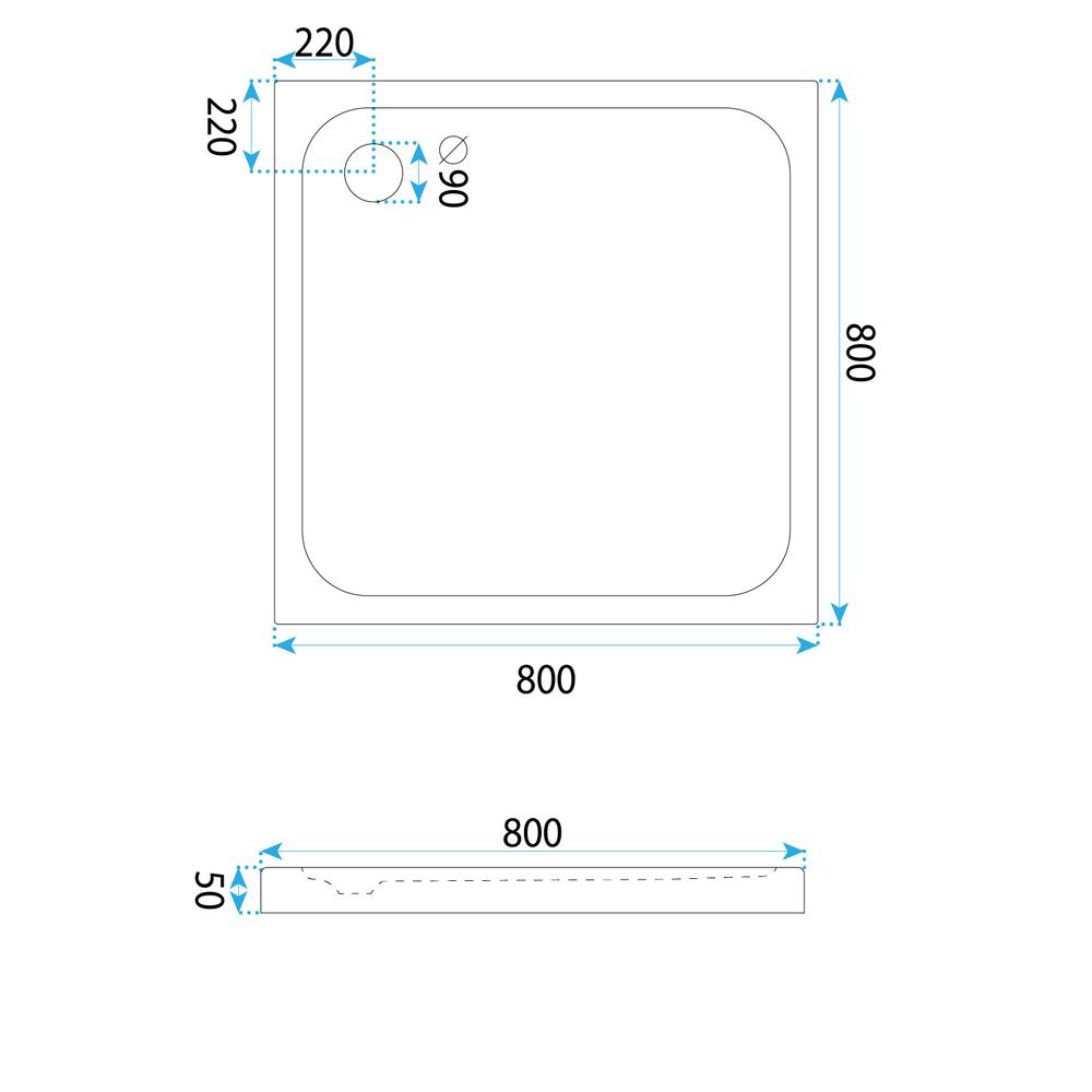 Dušo irklavimo baseinas Rea Belmond White 80x80