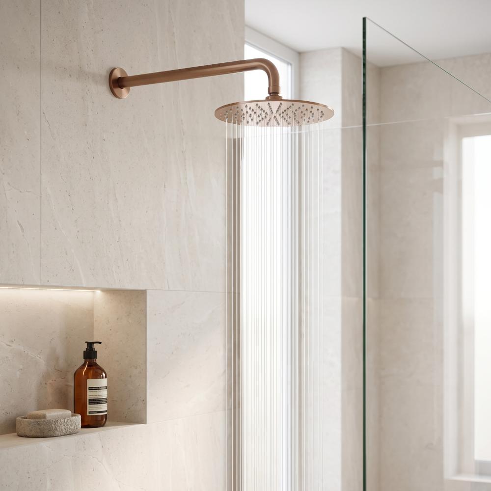 Ramię do deszczownicy okrągłe REA JS-9021 40cm Miedź szczotkowana
