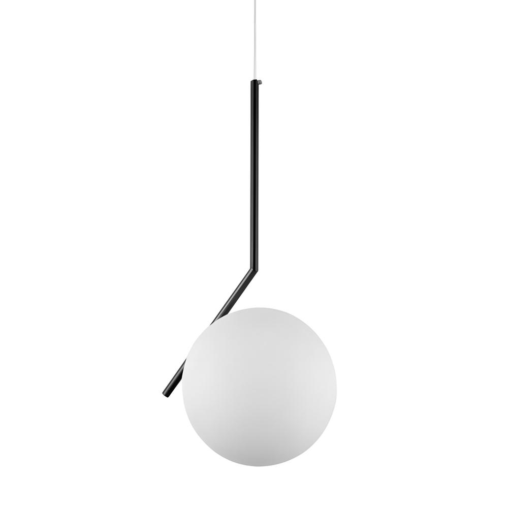 Lampa Sufitowa Wisząca Szklana Kula  G107-1W Czarna Biała