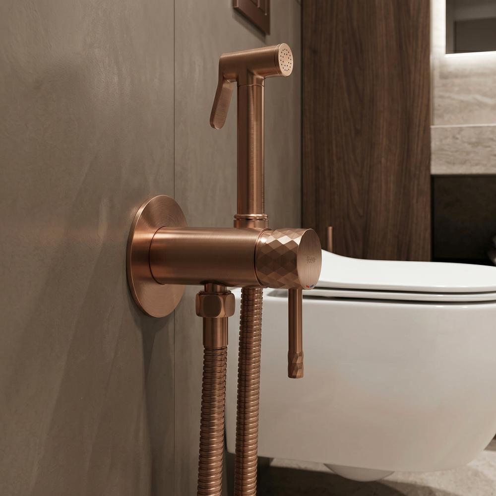 Inbouw Bidetmengkraan Rea Lungo Loop Diamond Brush Copper