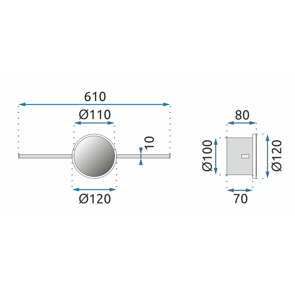 Аплик Chrom 60cm APP846-1W