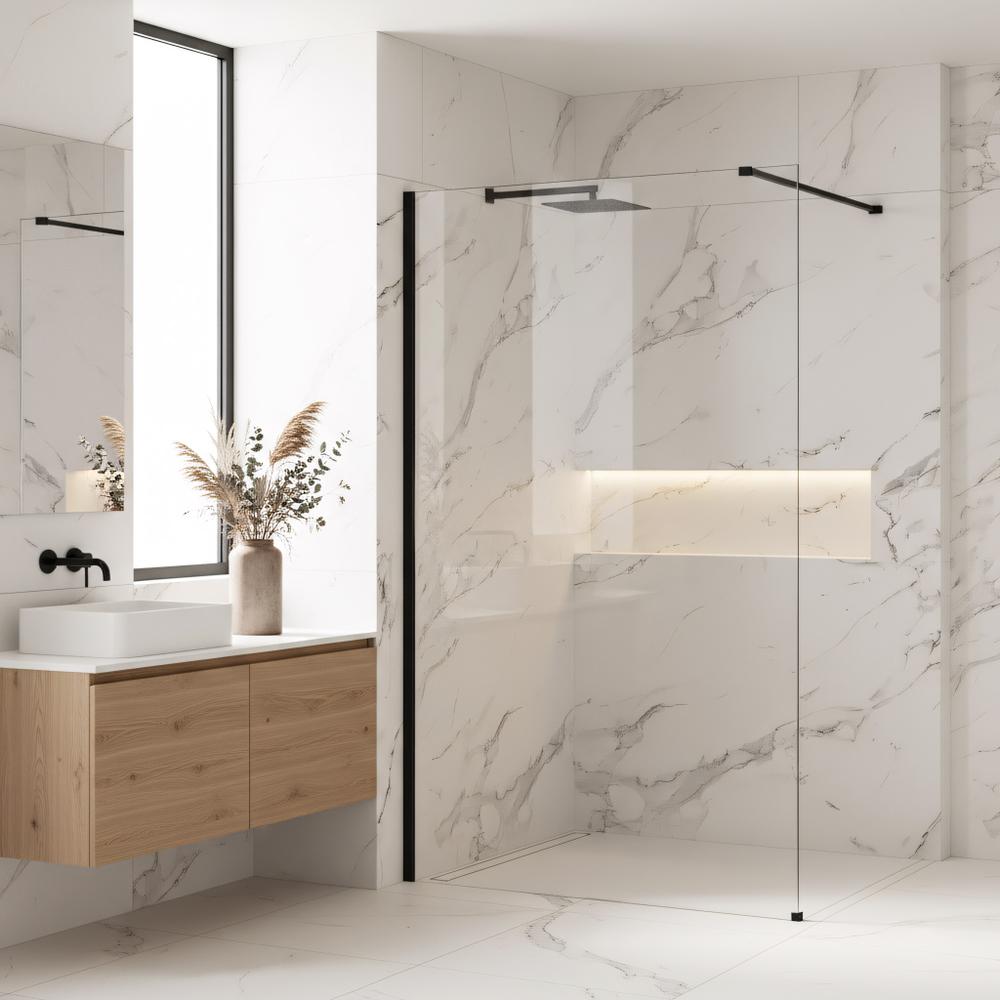 Shower screen Rea Flexi Transparent / Black 140