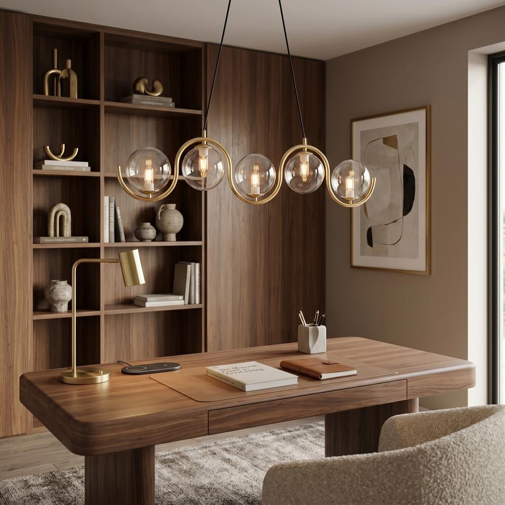 LAMPA SUFITOWA WISZĄCA APP1440-5CP Złota