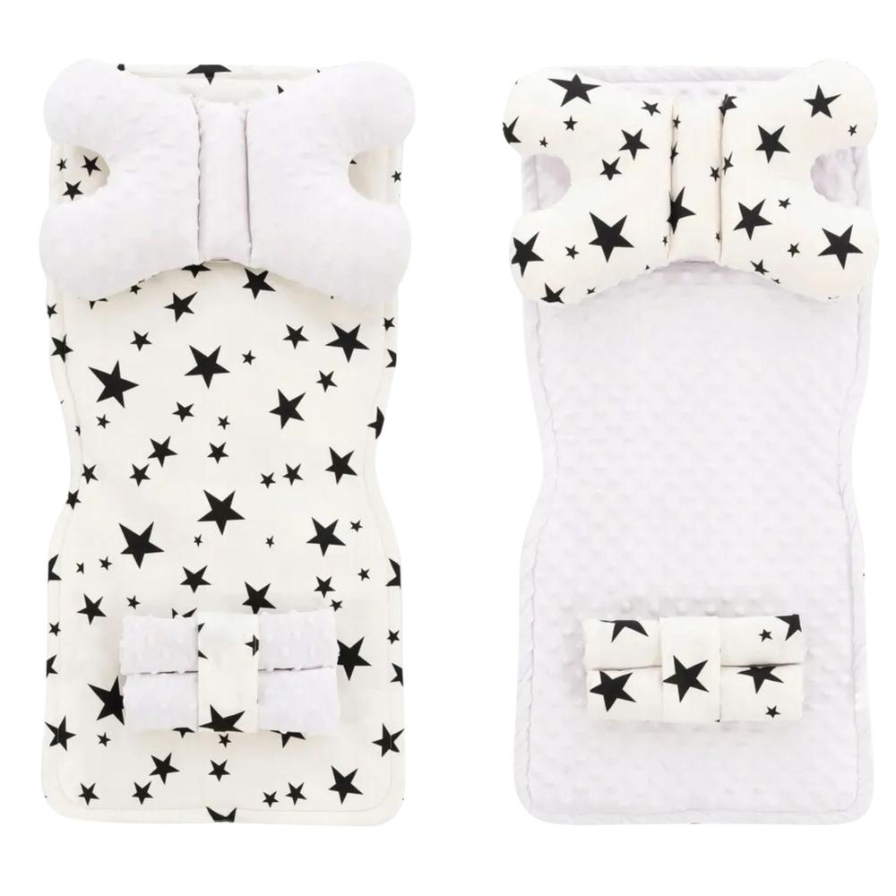Mata do wózka dwustronna 4w1 White/Black Star