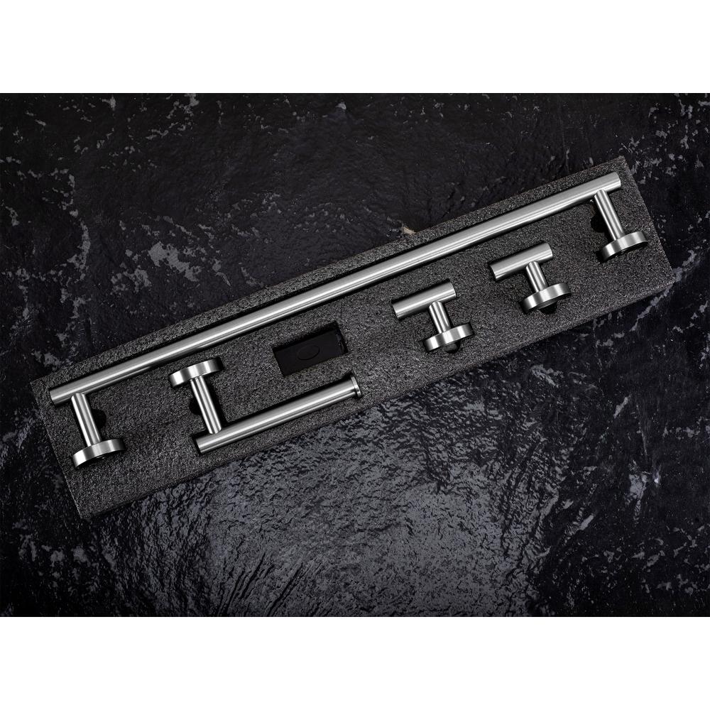 Zestaw akcesoriów łazienkowych Ari Nikiel Szczotkowany 4 elementy