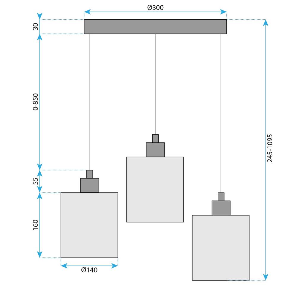 Hängelampe  APP1820-3CPR NATURE BLACK
