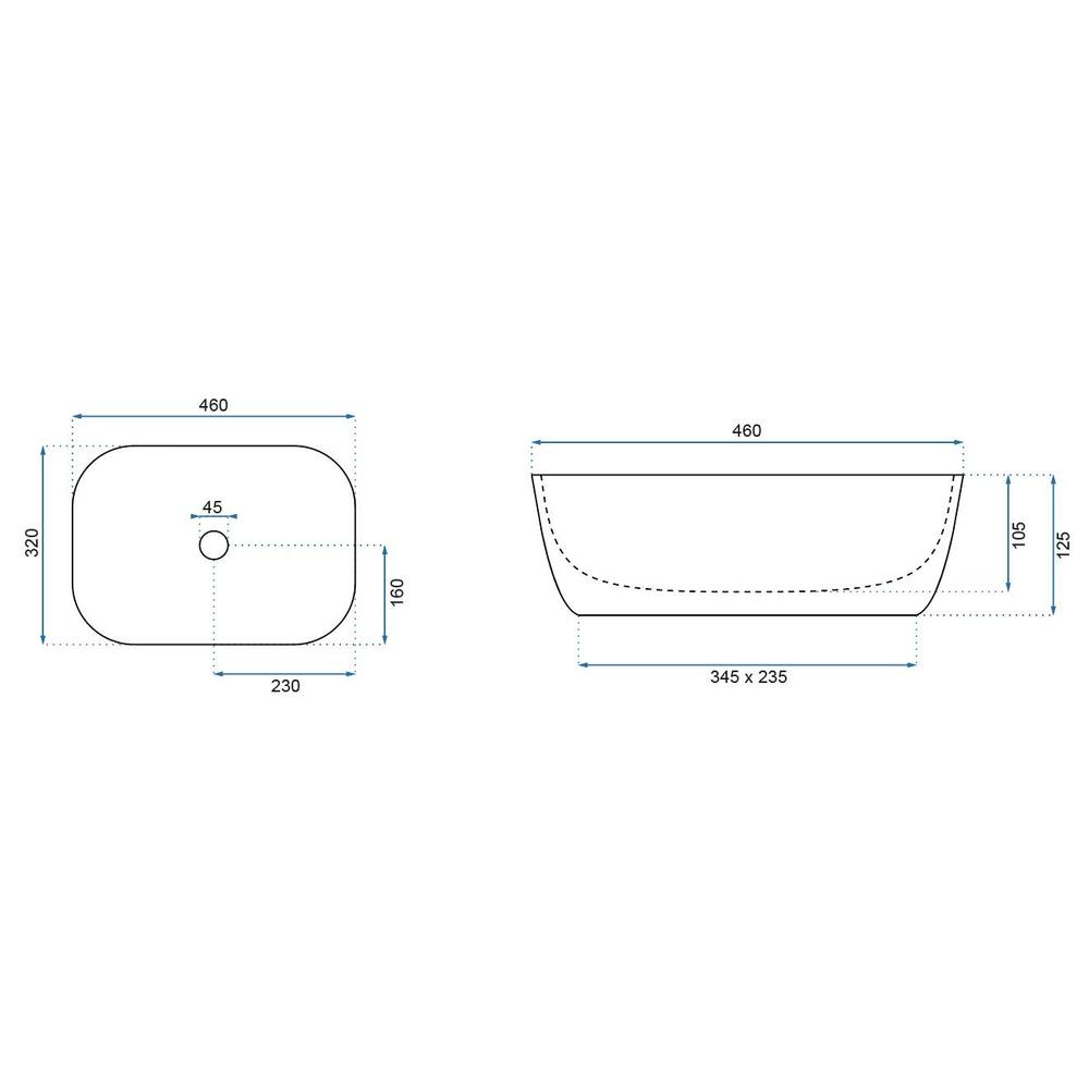 Umyvadlo na desku REA BELINDA Black Calala mat