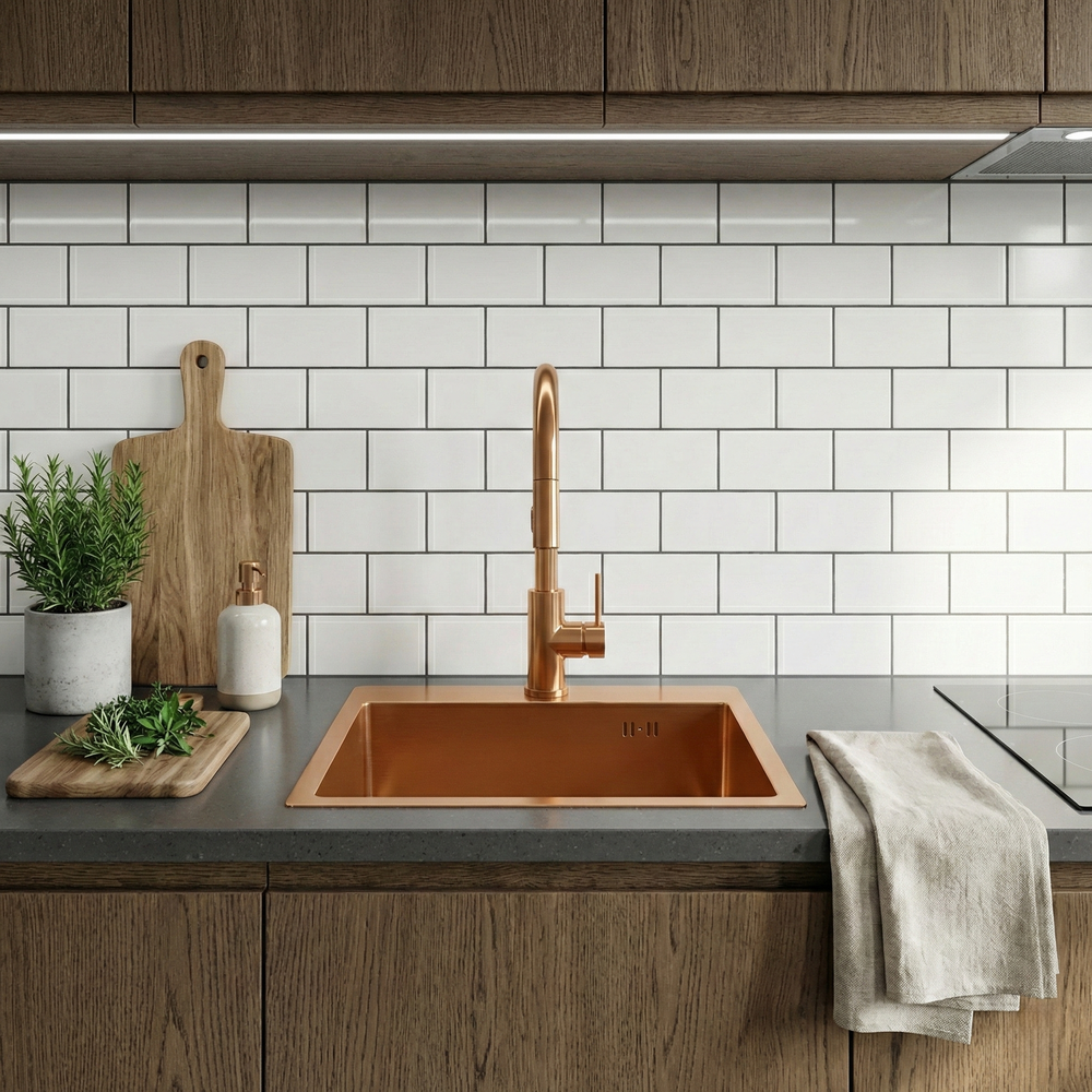 Zlewozmywak stalowy REA Leo 50 Miedź szczotkowana