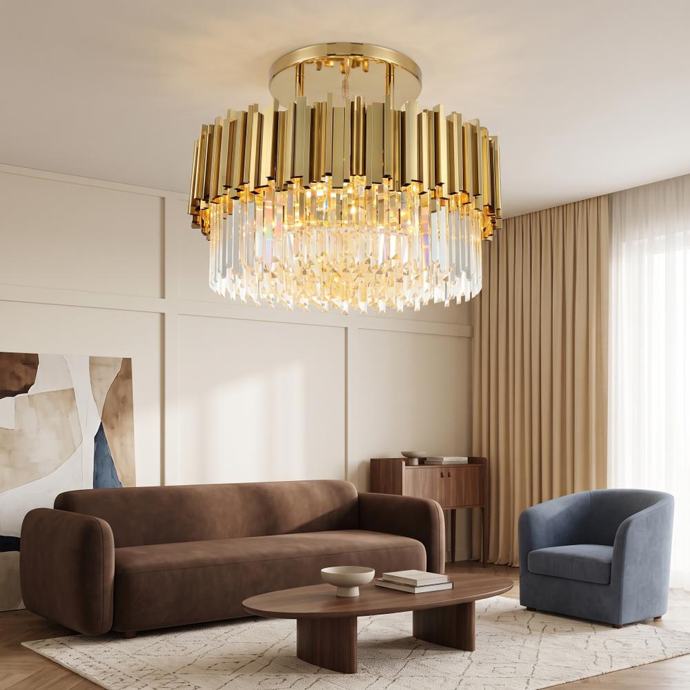Lampa sufitowa plafon kryształowa APP1100-4CP Złota