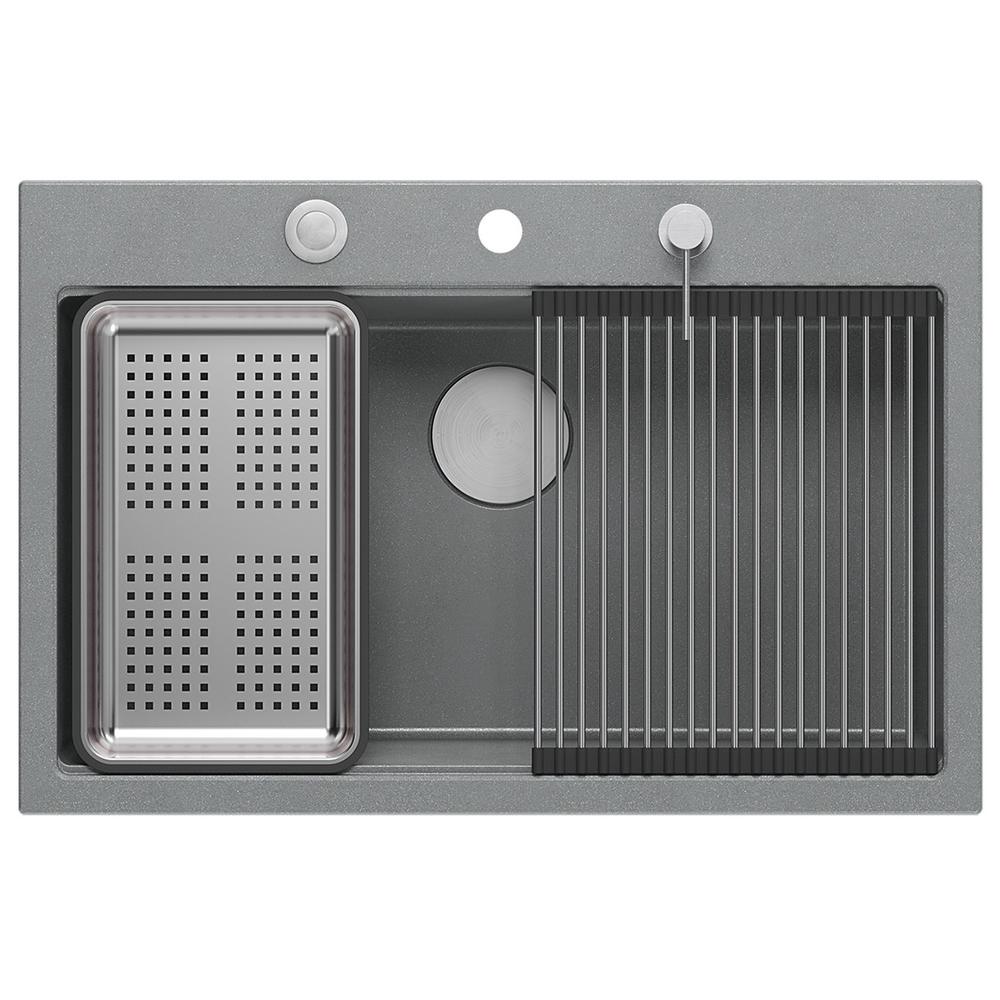 Granite sink MARC 110 WORKSTATION Grey Metallic