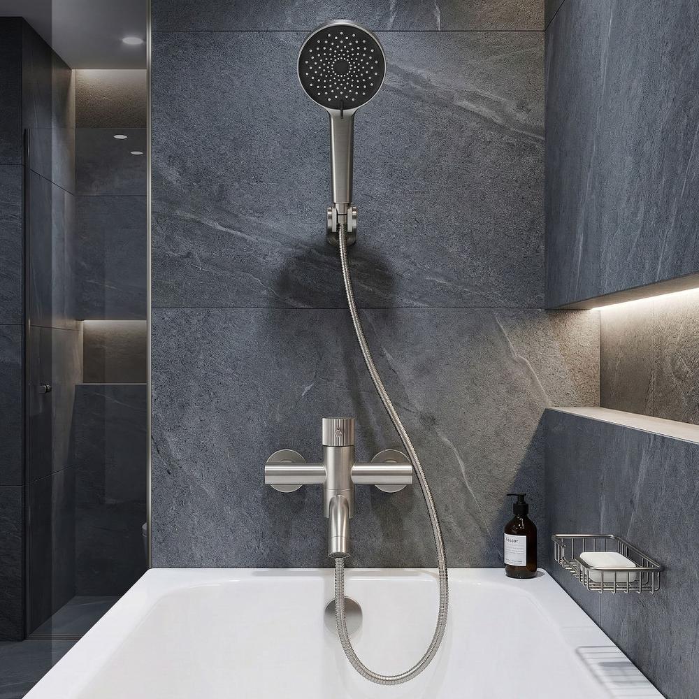 Vanová baterie Rea Lungo Stripe Brush Nickel