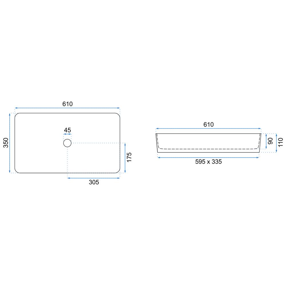 Umywalka Nablatowa Denis Black MAT