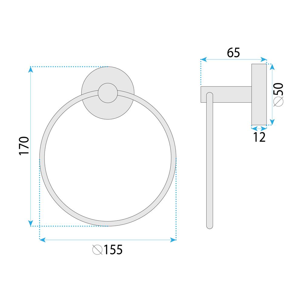 Bathroom hanger Ring 6610 Modern Brush Copper