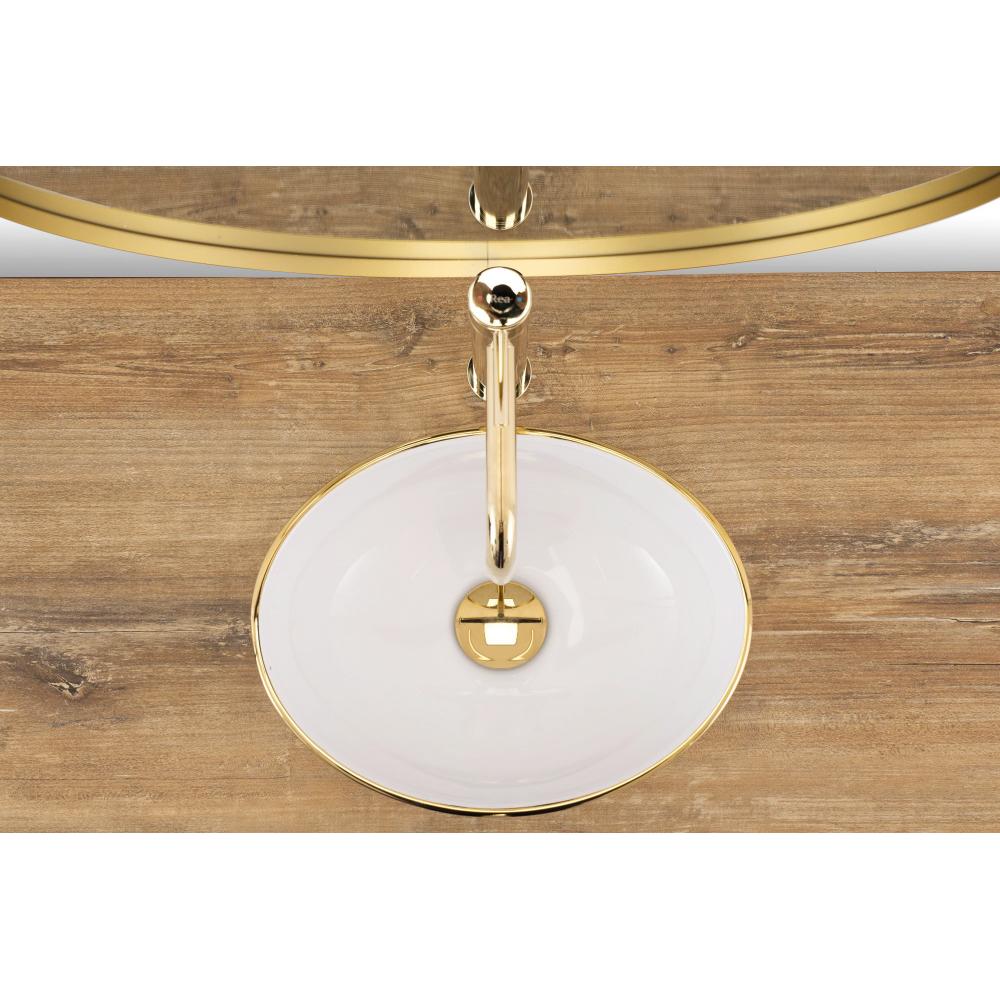 Countertop washbasin Rea Sofia mini GOLD / WHITE Shiny