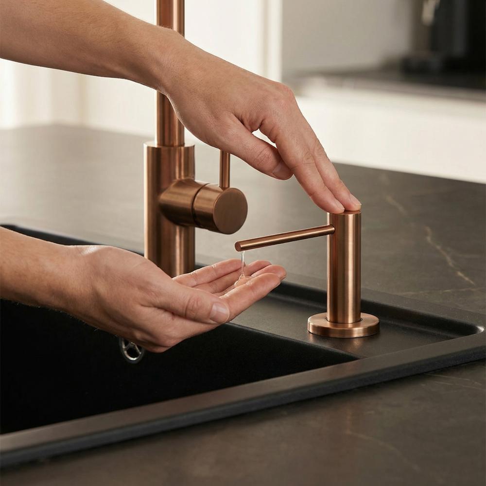 Dozownik zlewozmywakowy do płynu Rea DEX Miedź Szczotkowana