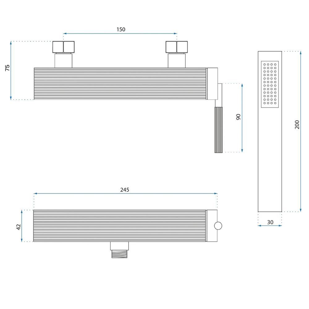 Rubinetto doccia REA Argon BRUSH GOLD