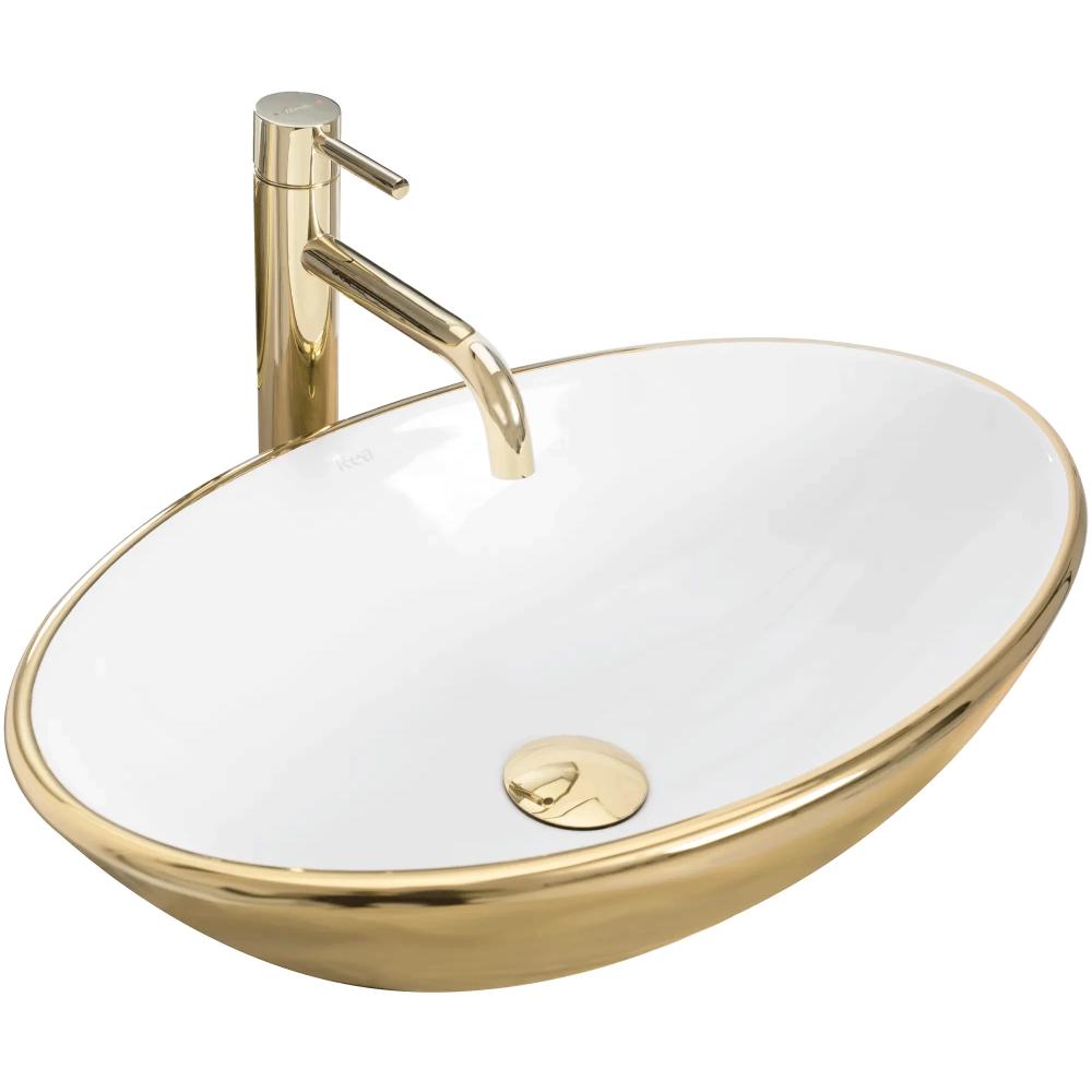 Countertop washbasin REA Pamela Gold White