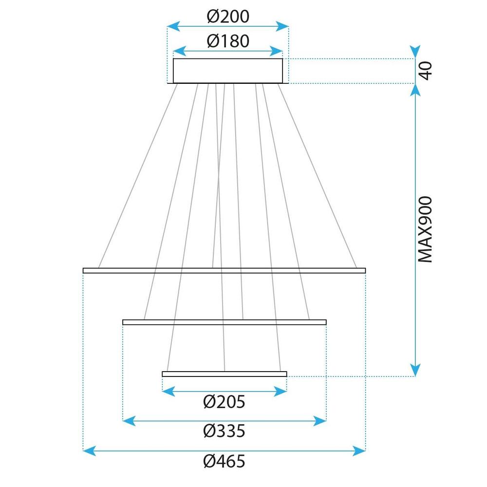 Hängelampe LED G041-3CP BRUSH GOLD