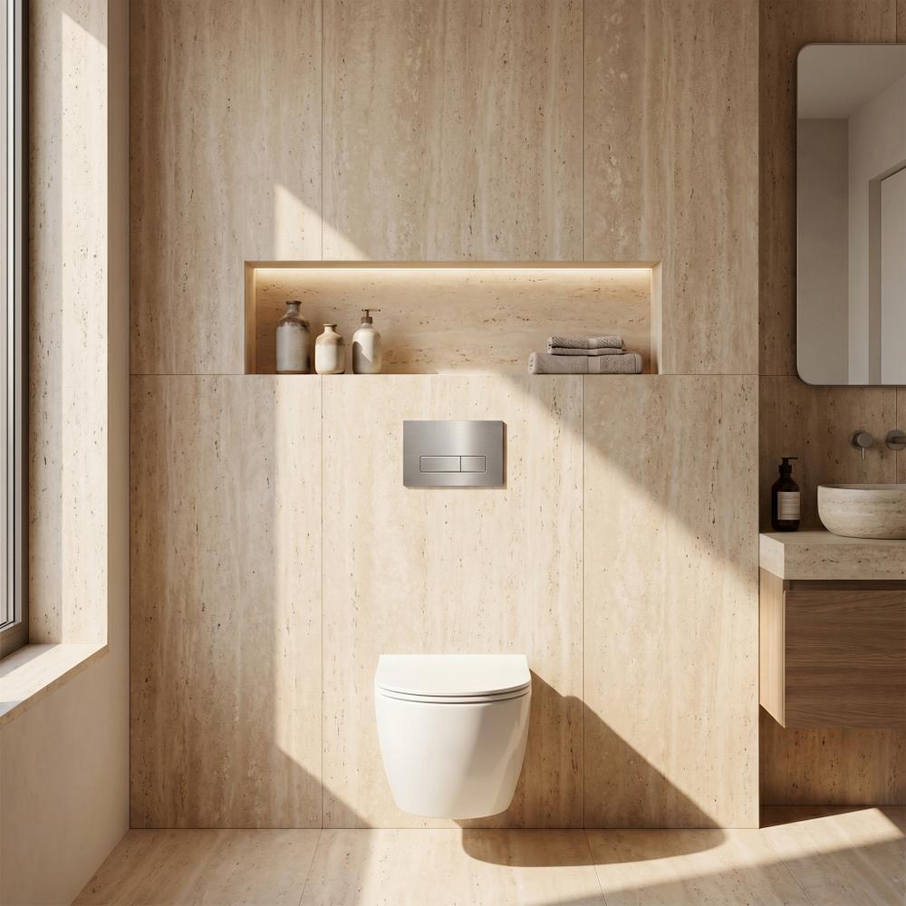 Stelaż zestaw podtynkowy Slim 024N do mis WC z przyciskiem T Stal Szczotkowana