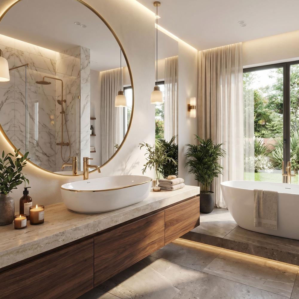 Umywalka nablatowa Rea CLEO 61 Gold Edge