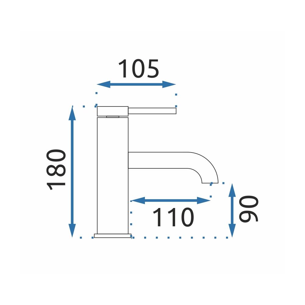 Bateria Umywalkowa REA SPOT Chrom Niska