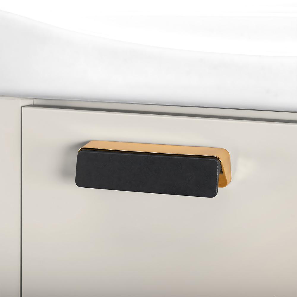 Ensemble de meubles de salle de bain Molly 40cm Beige meuble avec lavabo + miroir + étagère