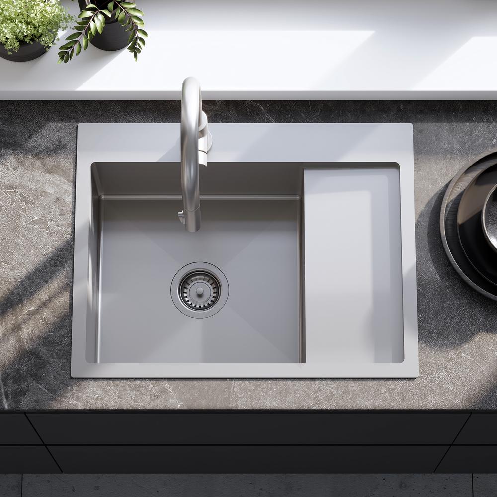 Stainless steel sink Fin BRUSH NICKEL