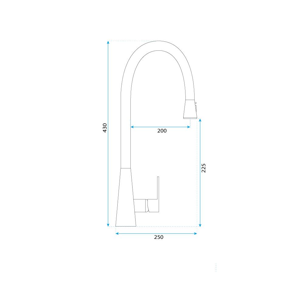 Grifo para cocina Rea Mild black mat