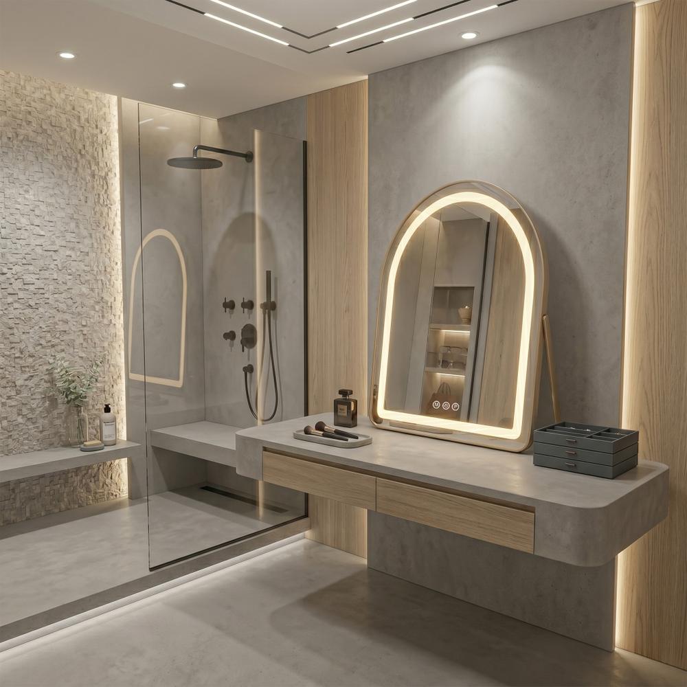 Lustro LED GLAM L.Gold 40x45cm