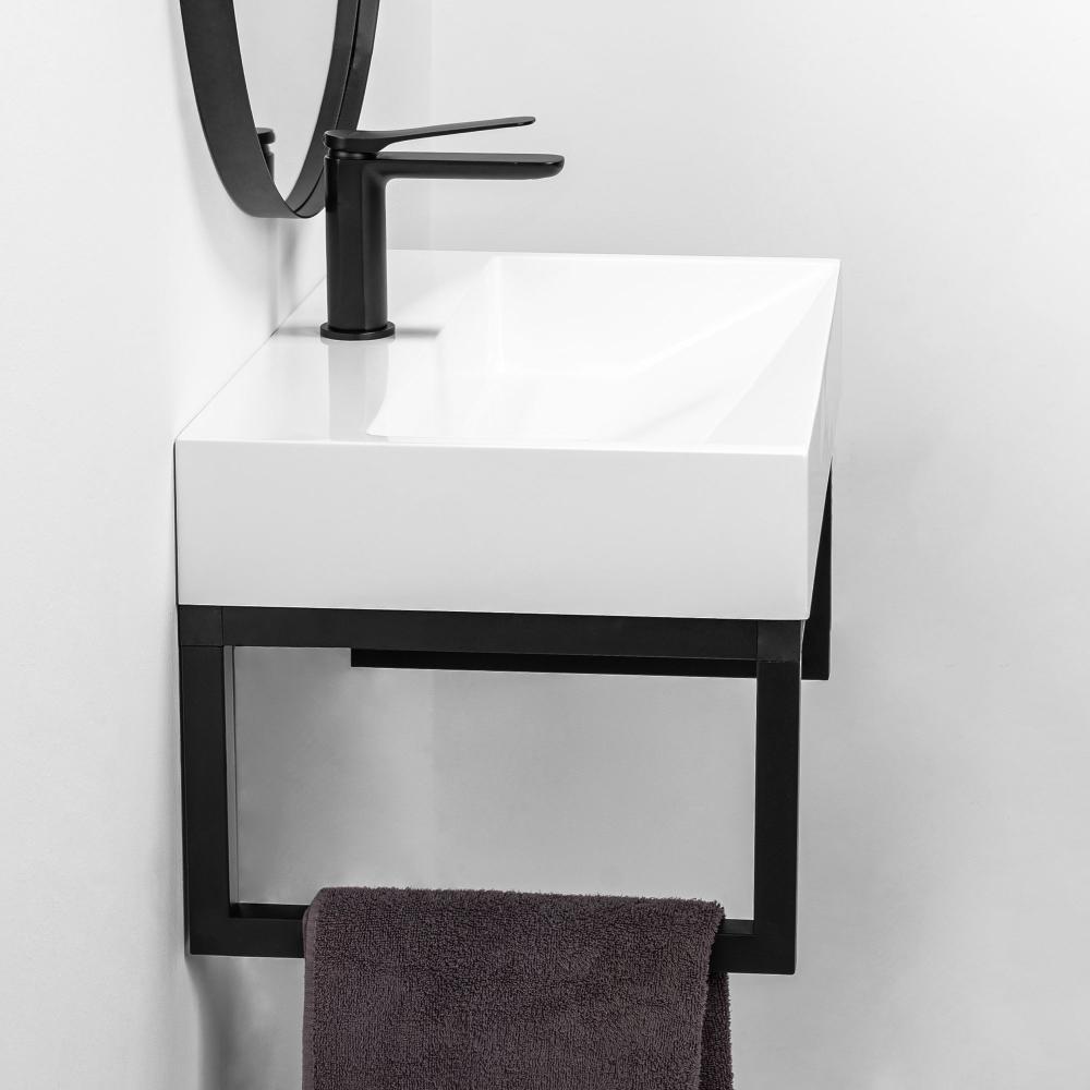 Умывальник конгломератный на столешницу Goya 50cm + стойка