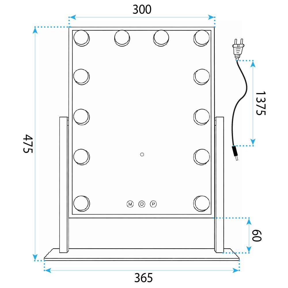 Lustro LED Style Białe 30x40
