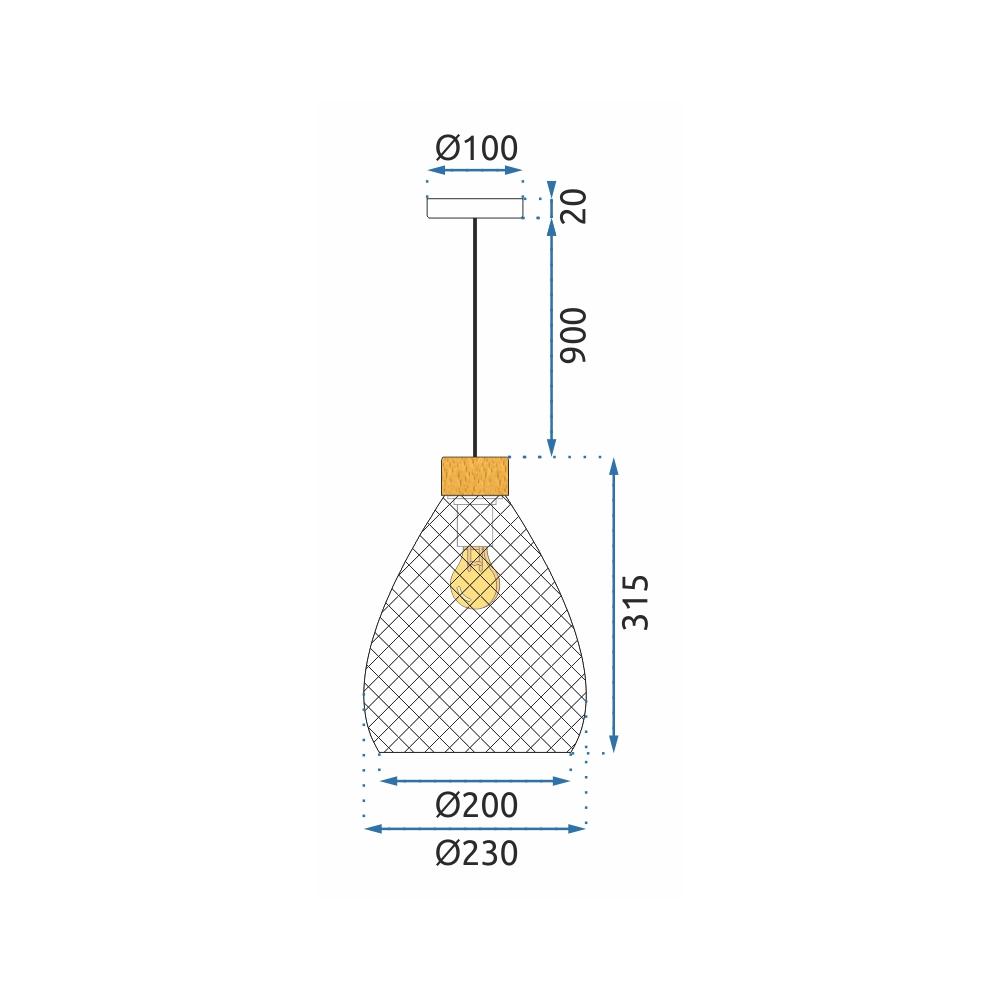 Hängelampe Glas Retro Black APP897-1CP