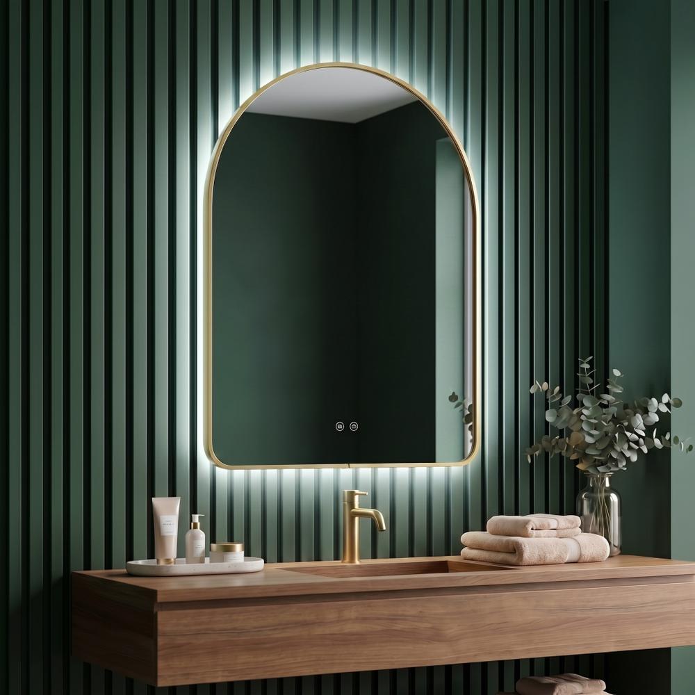 Огледало LED 80x60cm CAMLOT Brush Gold