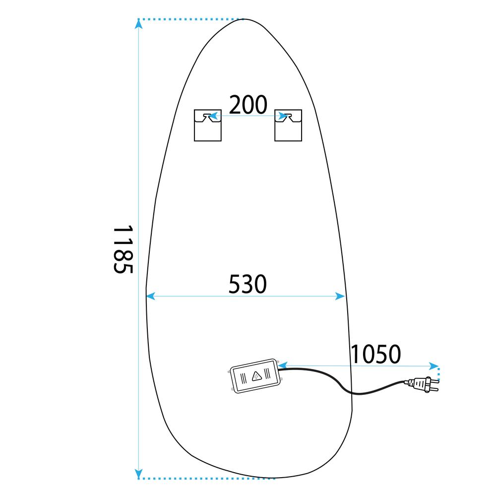 LED sienas spogulis LED 120x55cm YH-3359
