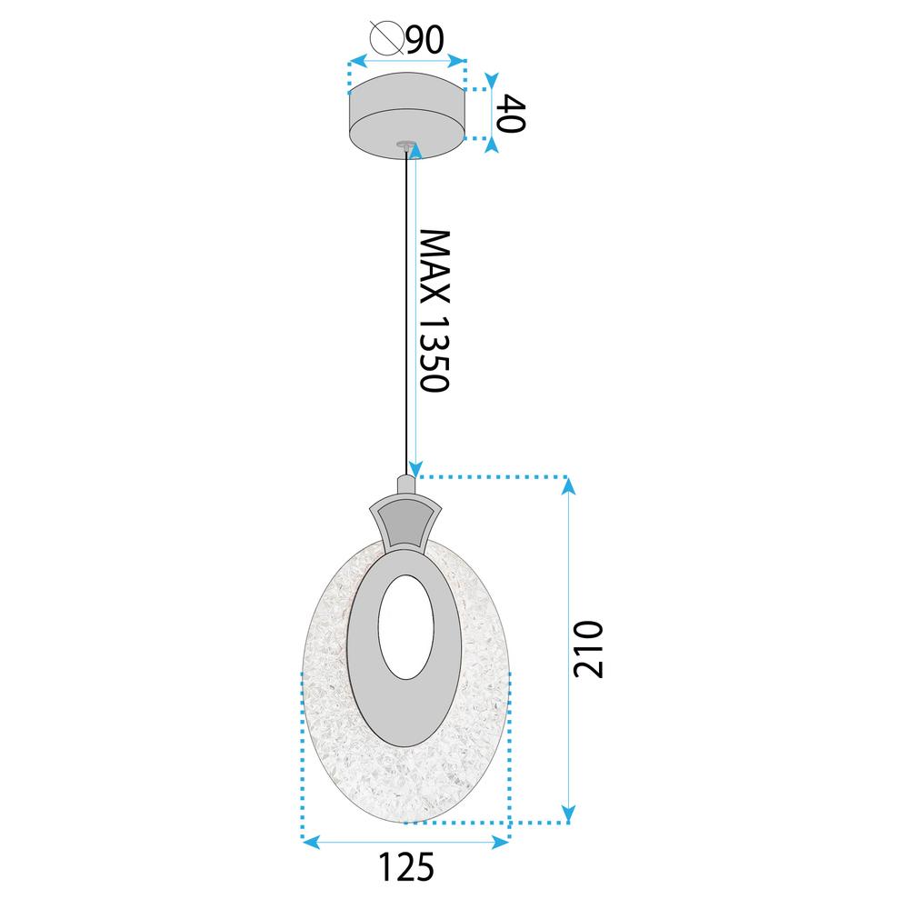 Kristall-Hängelampe  LHJ109-1CP LIGHT ROSE GOLD