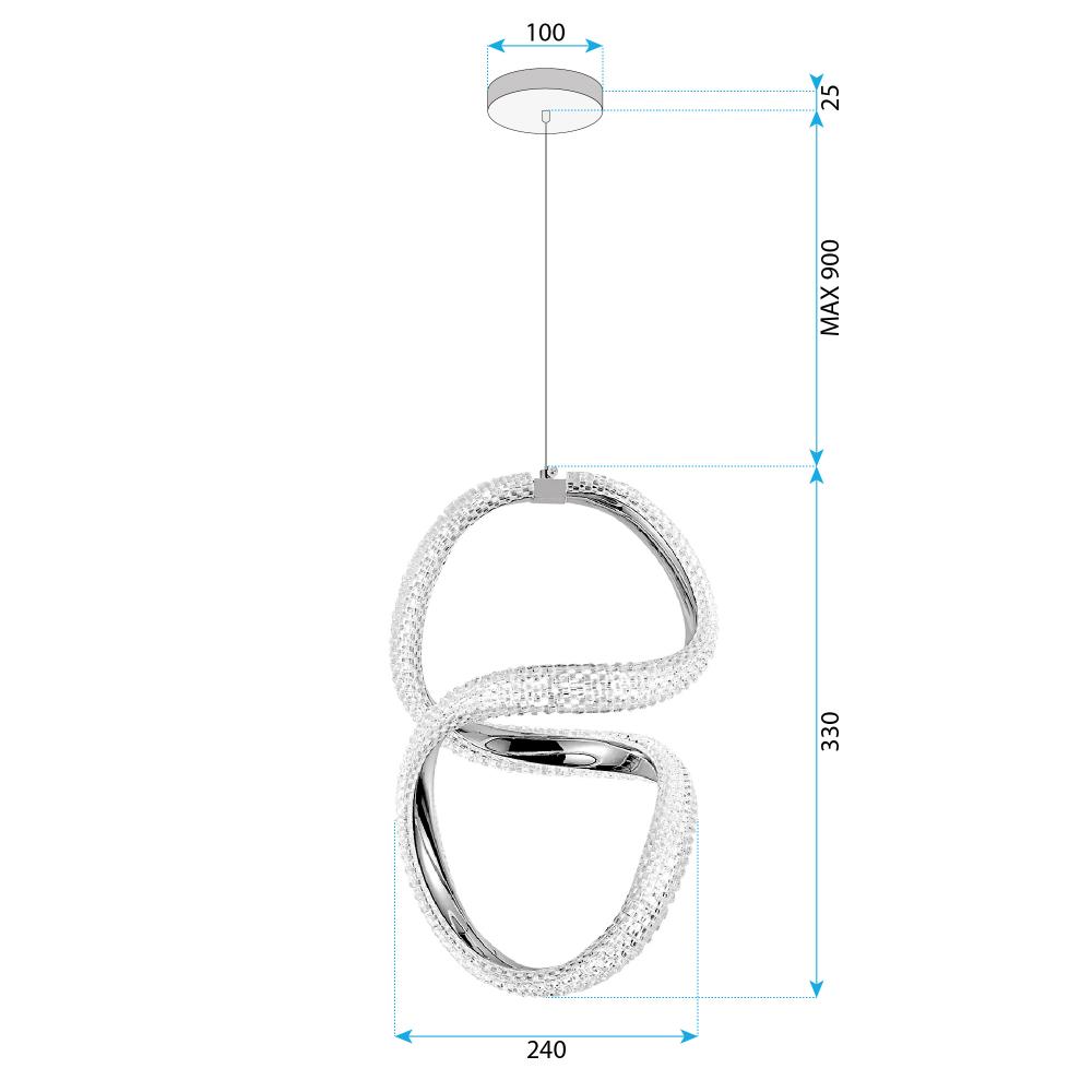 LED-Hängeleuchte G077-3CPR Gold