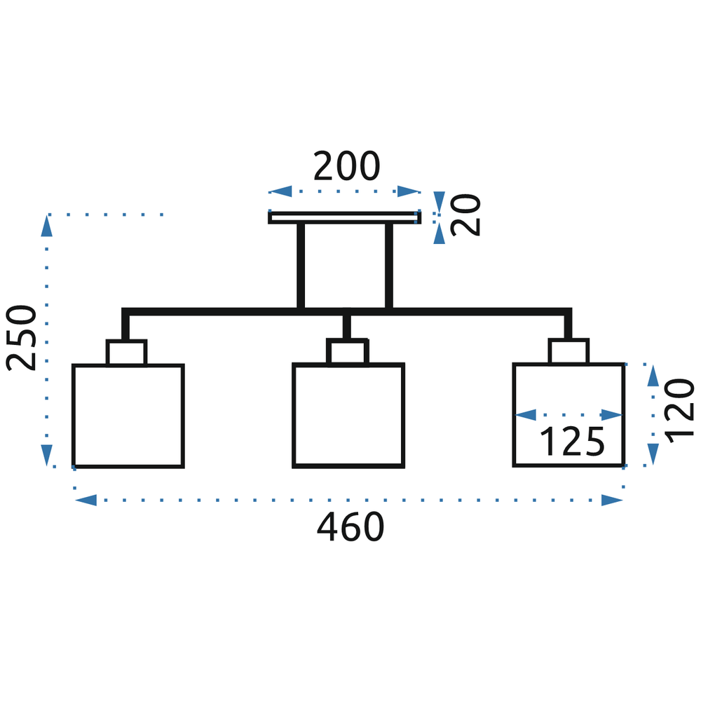 Deckenlampe GLAMOUR Chrome  3xE27 392228