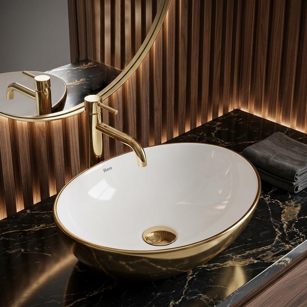 Rea Sofia galda virsmas izlietne Zelta / balta