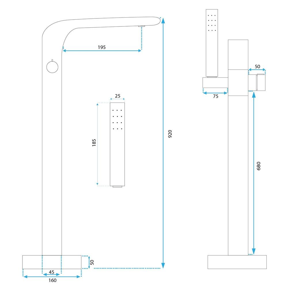 Bateria wannowa Rea CLARK ZŁOTA
