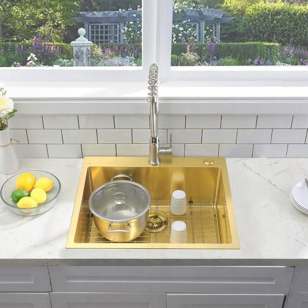 Évier en acier Liam BRUSH GOLD